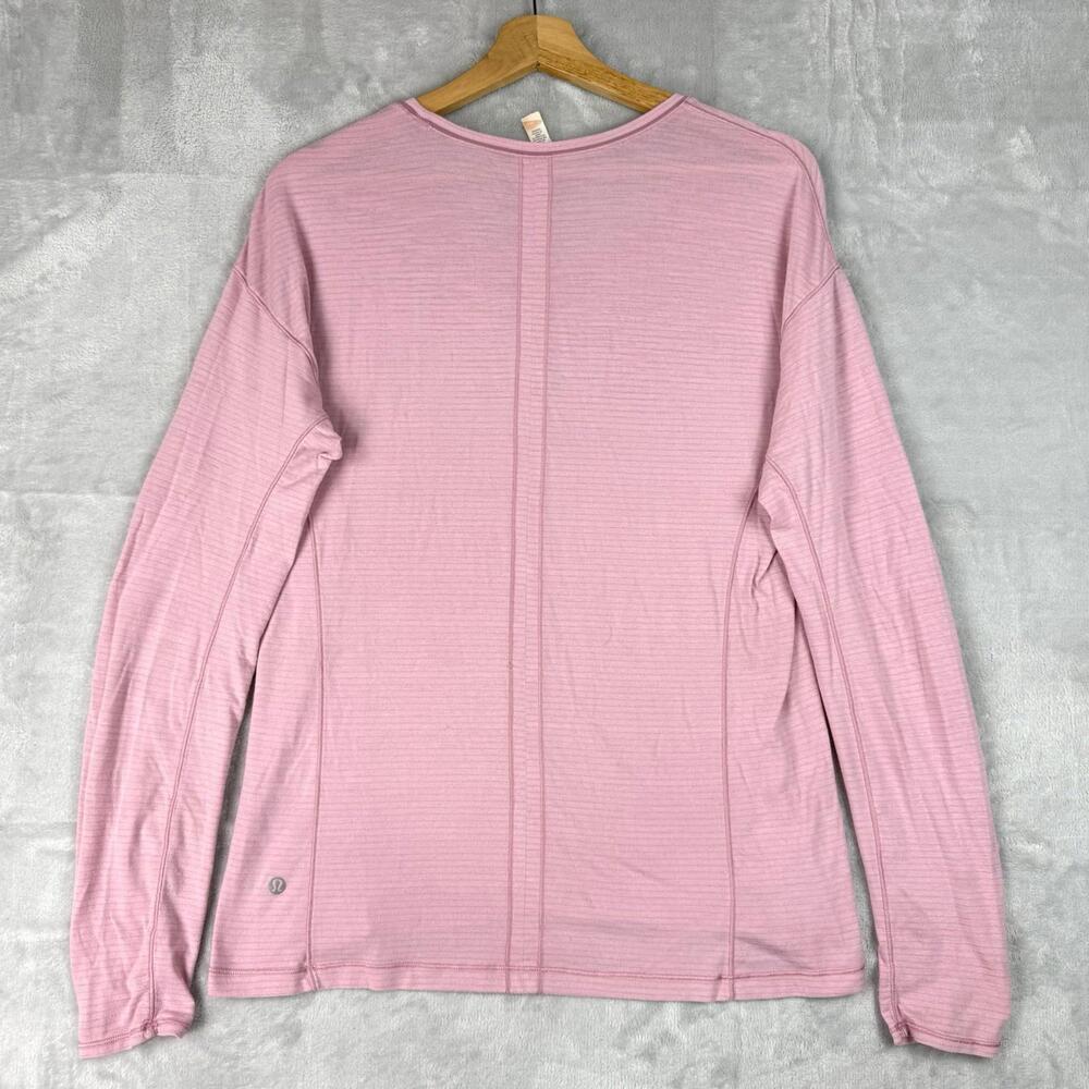 Lululemon Sweat Embrace Long SleeveHeathered Rose Tea Women Size 8 Slim Pinky